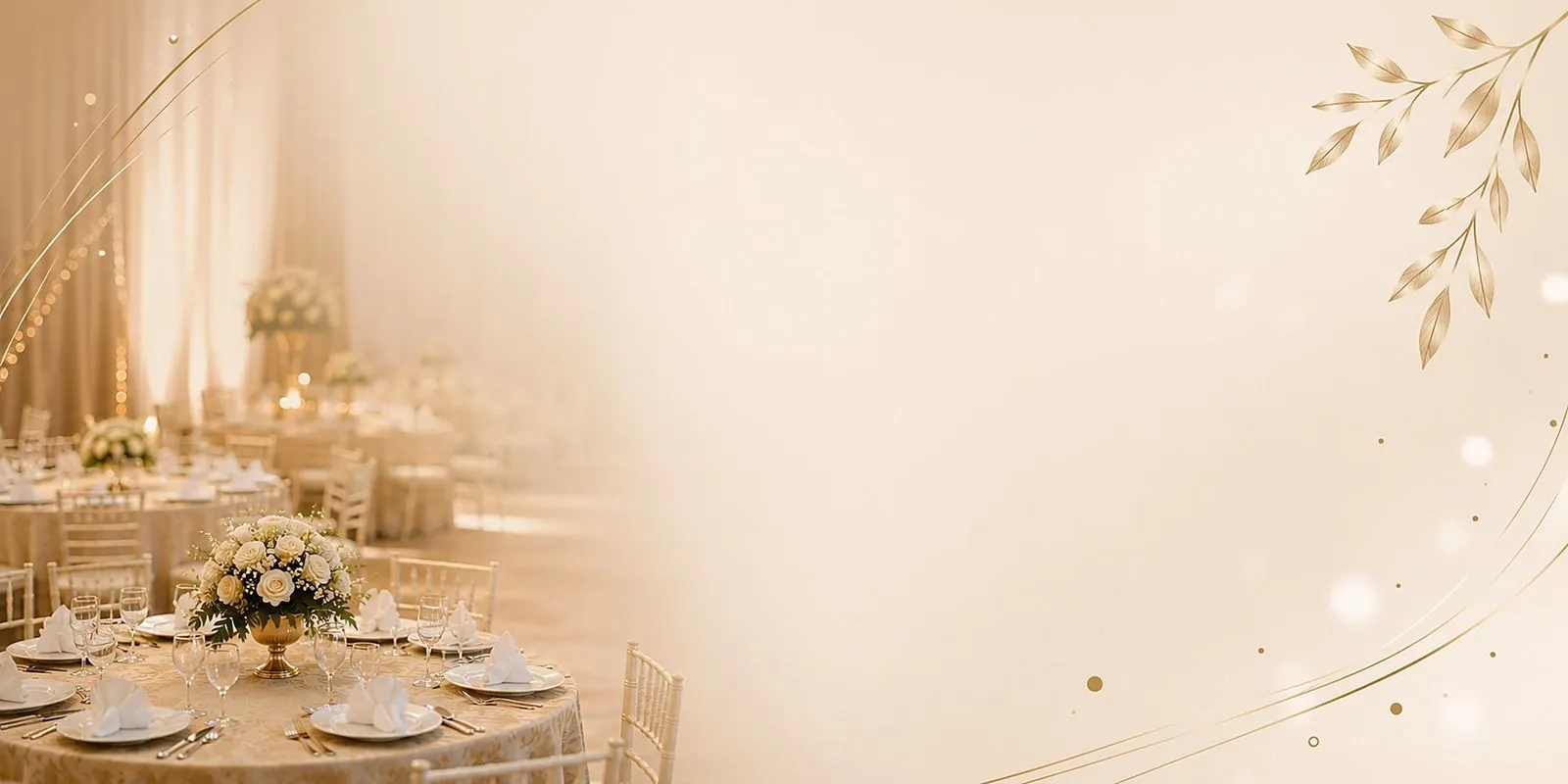 Salão elegante do Alegria – Buffet & Eventos montado para evento